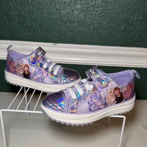 NEW! Disney Frozen Toddler Girl Hologram Slip On Sneakers Size 11